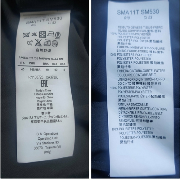 Armani Le Collezioni Pleated/Print Dress Size 4 Made In Italy - Picture 12 of 12